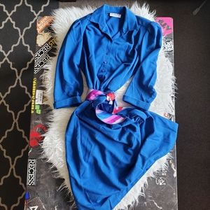 Retro blue dress & belt